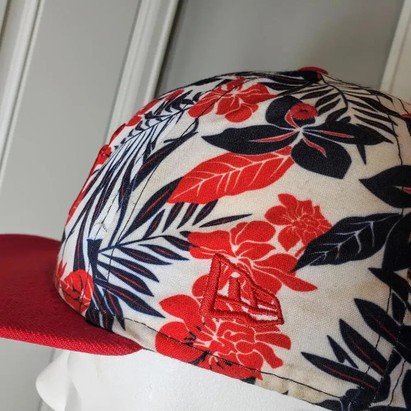 New Era MLB NY Yankees Snapback Hat OSFM Original Fit Adjustable Red Tropical - Picture 10 of 15